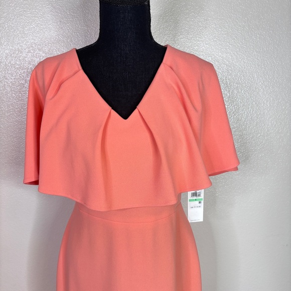 Calvin Klein Coral Capelet Sheath Dress Size 8 - Picture 5 of 10